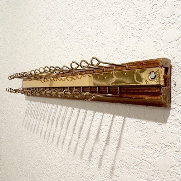Vintage Wood + Gold Necktie Holder - Picture 1 of 6